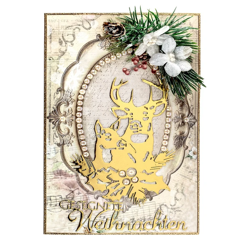 Various German Words leaves Reindeer Newest Metal Cutting Dies Stencils For DIY Scrapbooking Paper Card Making Decor Craft