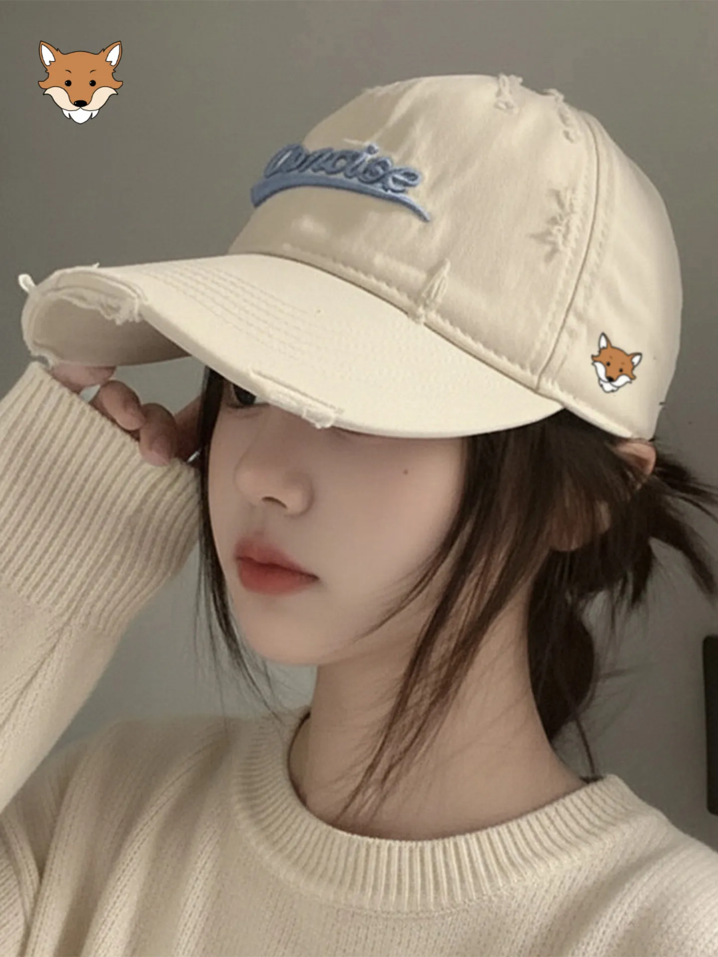 payne-small-embroidered-baseball-cap-women's-summer-wide-brim-sun-protection-duckbill-cotton-breathable-adjustable-hat