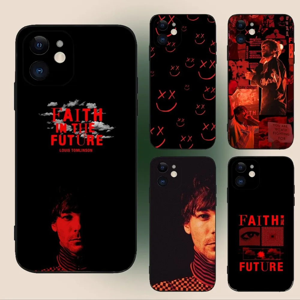 L-Louis Faith In The Future Phone Case For iPhone 15,14,13,12,11,Plus,Pro Max,XS,X,XR,SE,Mini,8,7 Soft Silicone Black Cover