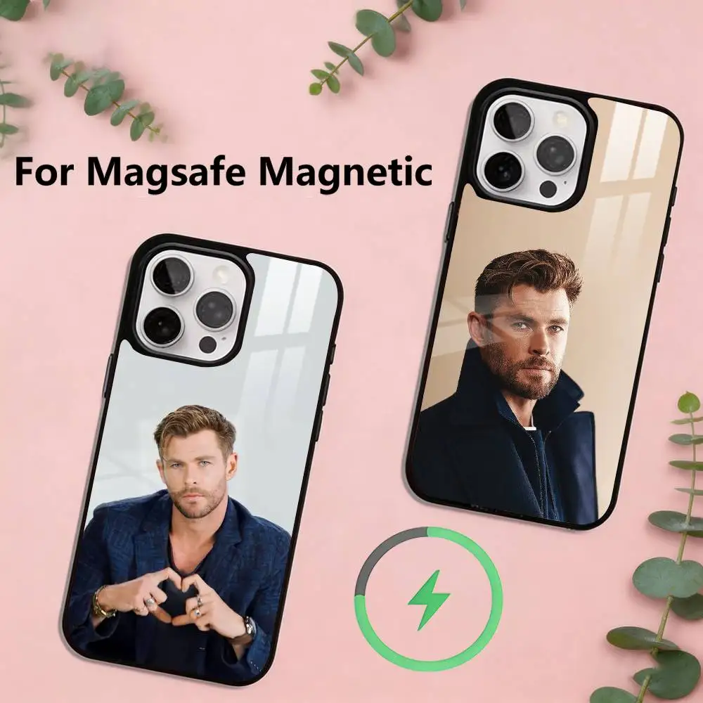 

Chris Hemsworth Phone Case For iPhone17,16,15,14,13,12,11 Plus,Pro Magnetic with Magsafe Wireless Charging