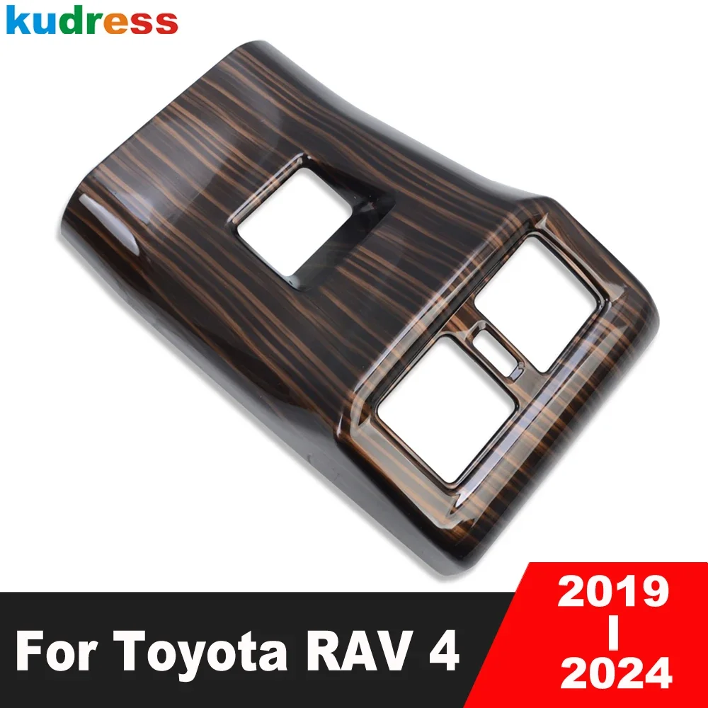 

Car Armrest Box Rear Air Condition Vent Outlet Cover Trim For Toyota RAV4 RAV 4 2019-2023 2024 Carbon Fiber Interior Accessories