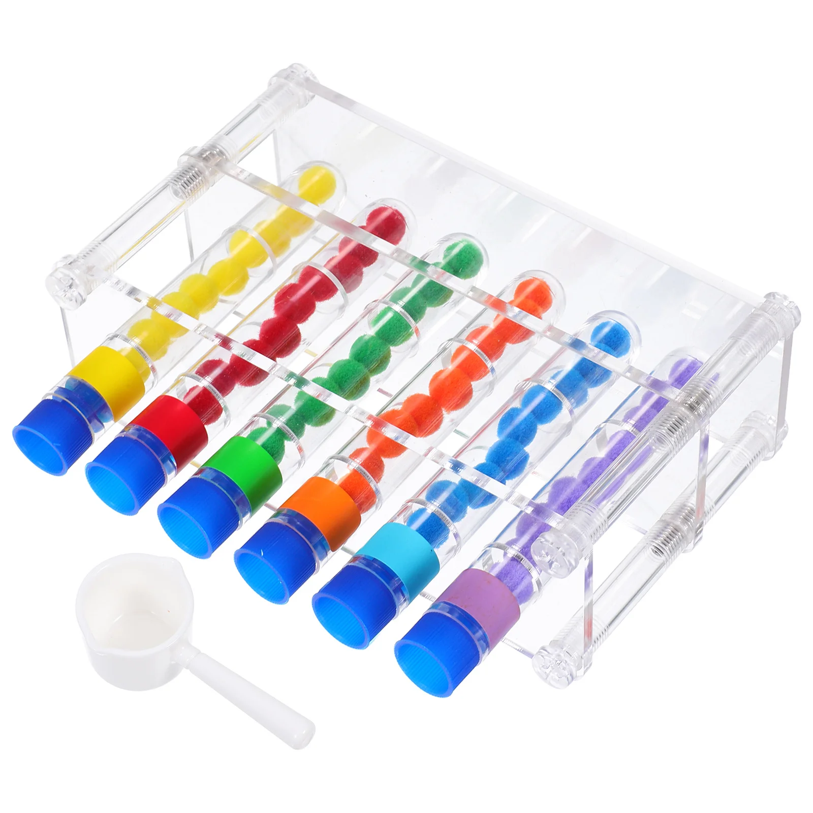 Zestaw Montessori do nauki sortowania kolorów i liczenia, kolorowe probówki, pompony, narzędzia do zbierania, wczesna edukacja, rozwój umiejętności motorycznych