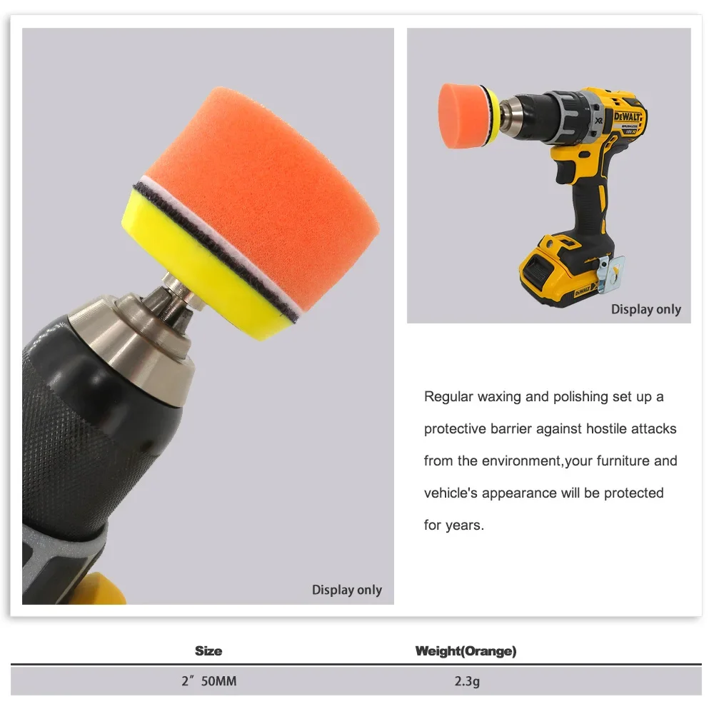 

10 Pcs 2 Inch 50MM Car Polishing Sponge Polishing Buffing Waxing Pad Kit For Car Repair Polisher Buffer Auto Care Beauty Set