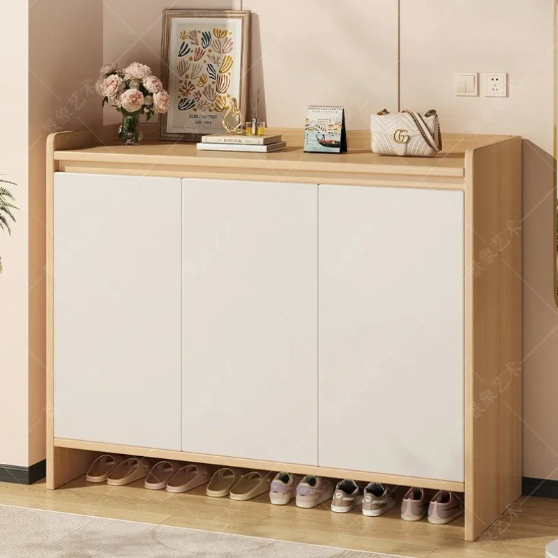 Factory Shoe Cabinet Integrated Cabinet Against The Wall Large Capacity Multi-layer Storage Porch Cabinet Dustproof Shoe Rack