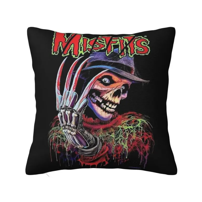 Custom Nordic Style Heavy Metal The M-Misfitses Skull Throw Pillow Case Home Decorative Square Cushion Cover Pillowcover