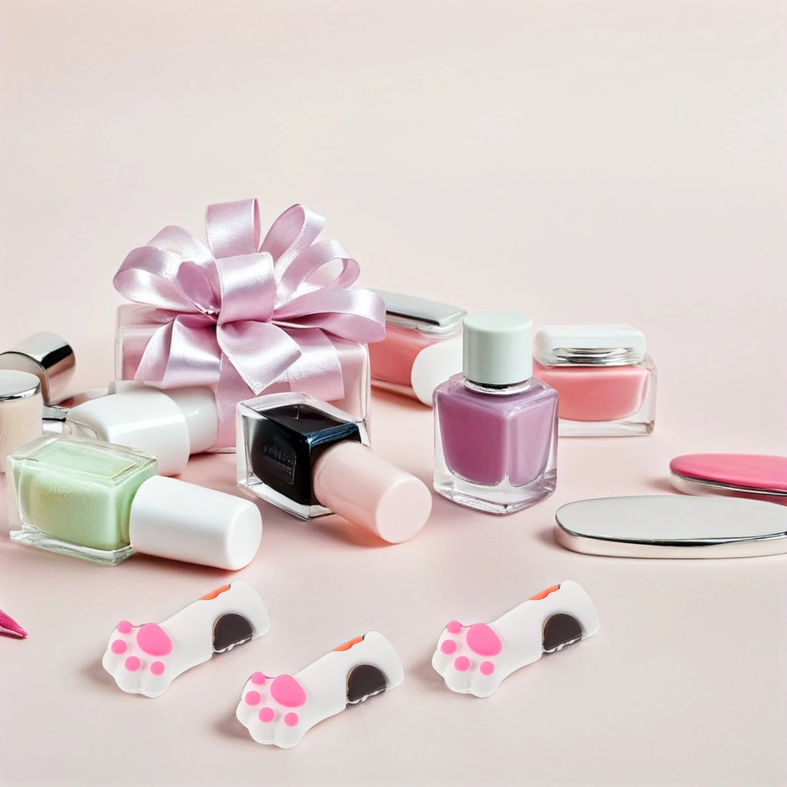 

10Pcs Silicone Nail Cuticle Protectors Cat Paw Manicure Pedicure Nipper Covers Reusable Tool Sleeves Nippers Cover