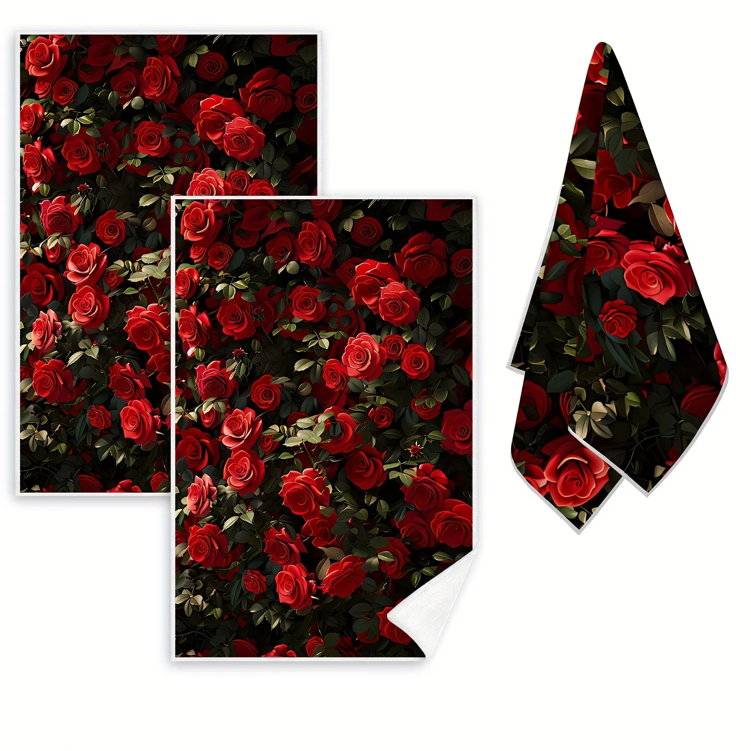 Fresh floral rose design, 2-piece package