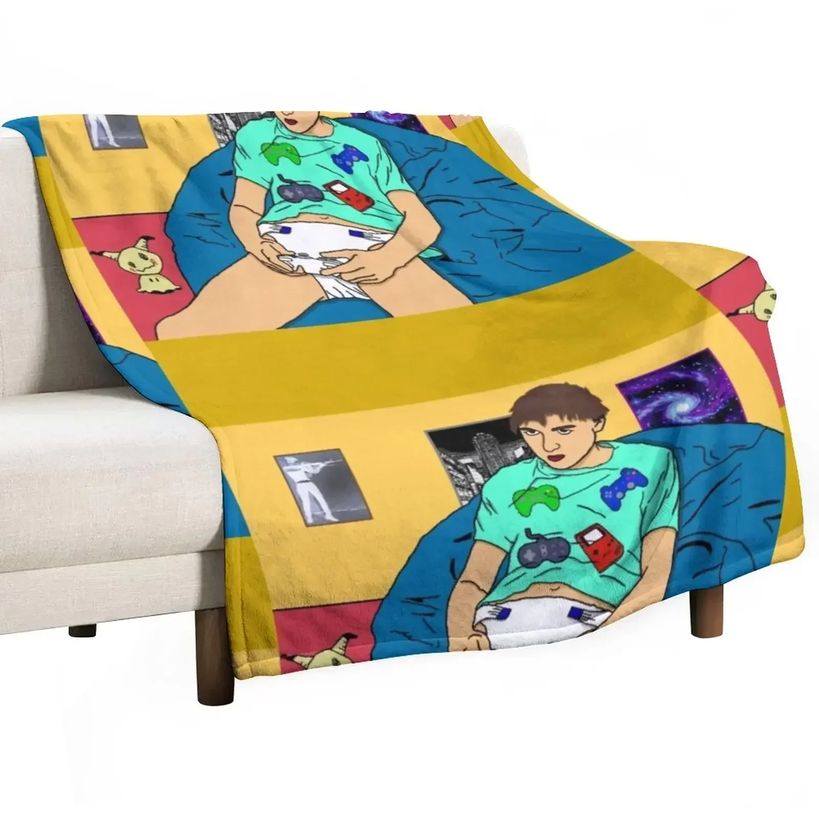 

ABDL gaming Throw Blanket Decorative Sofa Hairys Blankets