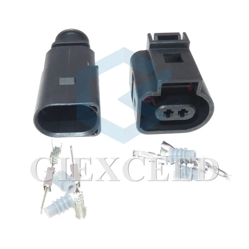 2 Sets 2 Pin AC Assembly 1.5mm 1J0973802/1J0973702 Auto Temp Sensor Plug Deflation Valve Plug Waterproof Wire Cable Connector