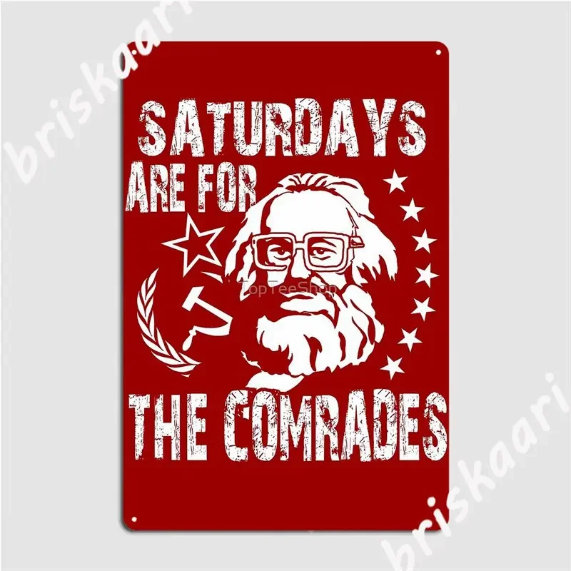 Vintage soviético divertido Marx Meme los sábados rusos son para los camarados carteles de Metal pub Club Bar cartel personalizado carteles de estaño