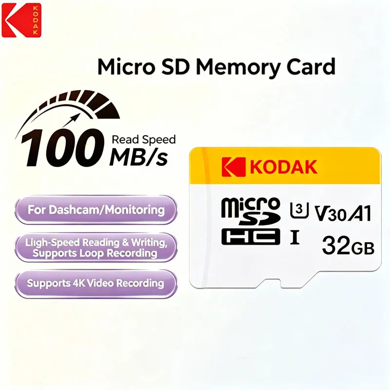 

NEW KODAK Micro SD Memory Card 256GB 100MB/s Class10 U3 UHS-I 32GB 64GB 128GB TF SD Card 4K HD For Phone PC