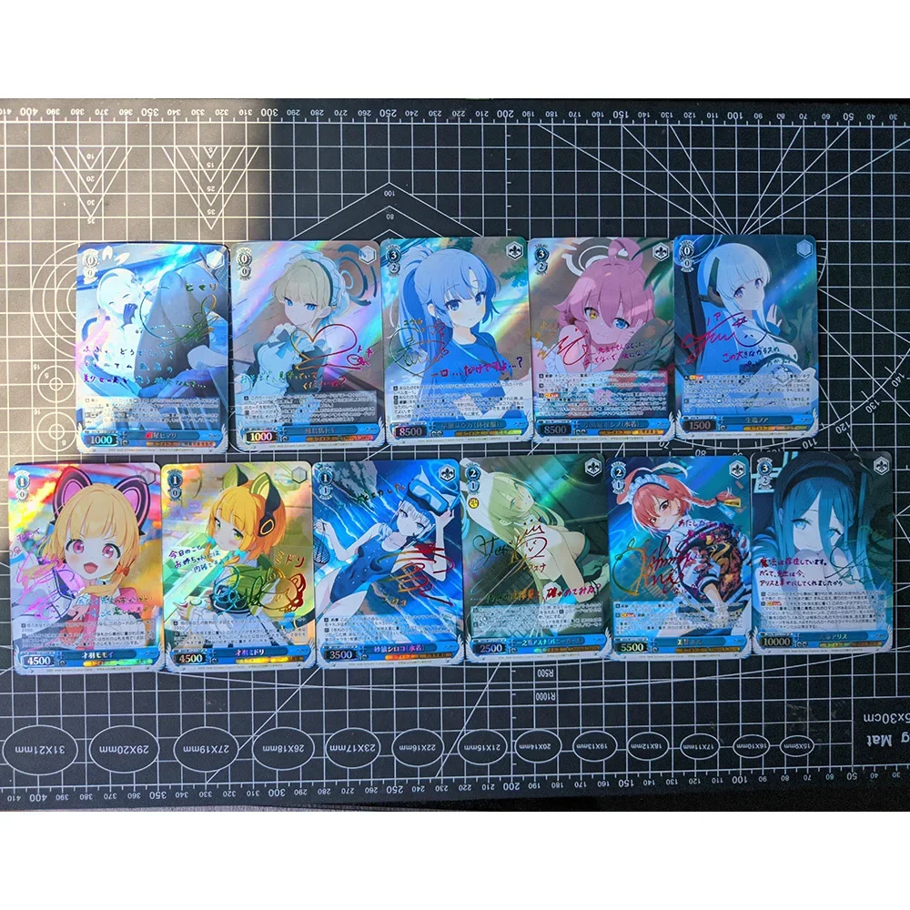 17Pcs/set WS Collection Card Azur Lane Signature Card Bronzing Refractive Color Rainbow Flash Hayase Yuka Takanashi Hoshino Gift