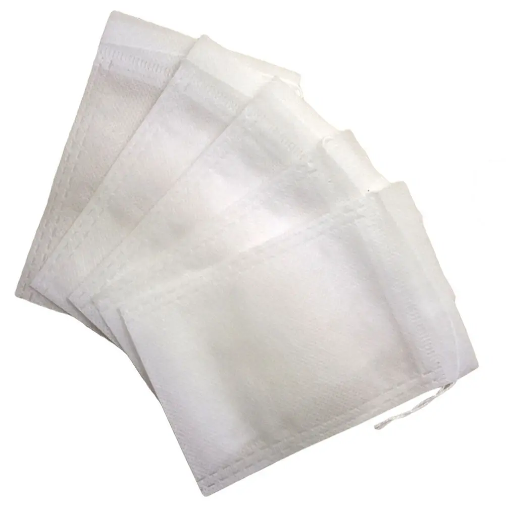 100Pcs Premium Non-Woven Tea Bags with Drawstring Reusable Filter Bags for Loose Tea Herbal Powder Potpourri Easy Fill Remove