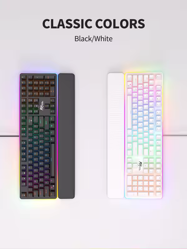 RK ROYAL KLUDGE RK918 RGB Backlight Wired Gaming Mechanical Keyboard 108 Keys Anti-Ghosting with Large LED Sorrounding Side Lamp - Image 2
