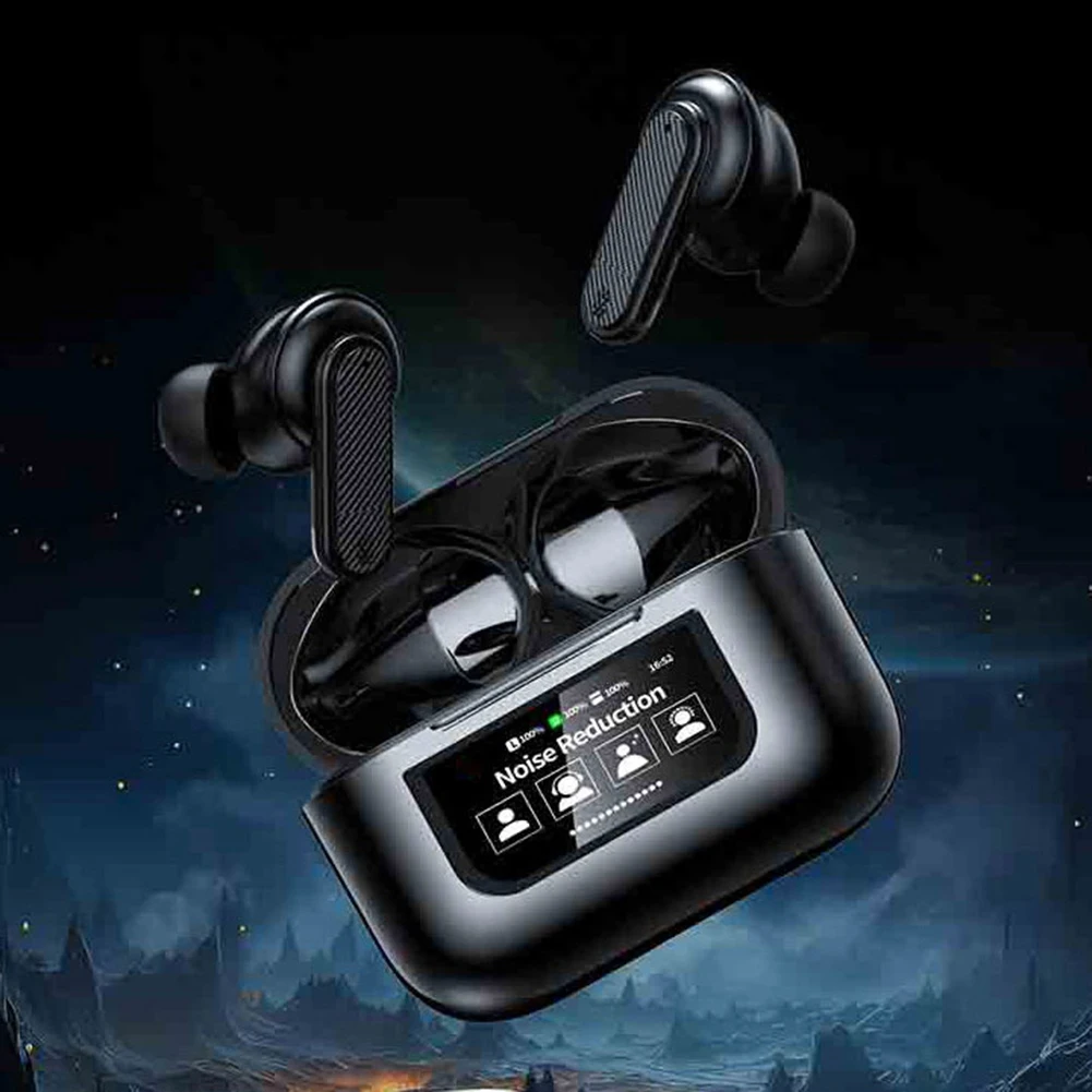 Wireless BT 5.4 Real Time Translator Earbuds Smart Touch Screen Housing 144 Languages Translation Earphones for Business Travel