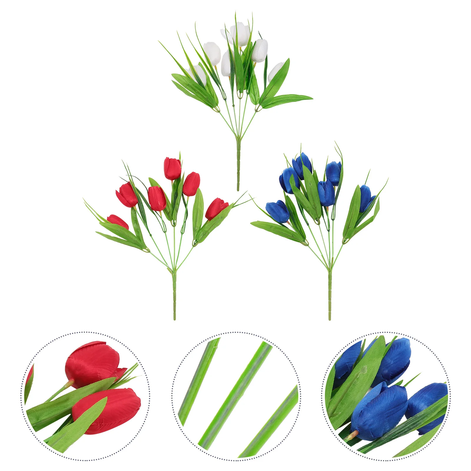 

3pcs Simulation Tulip Bouquet Artificial Flower Arrangement Supplies Home Decor Wedding Craft Projects Realistic Long Lasting No