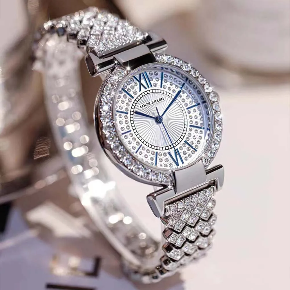 

Fashion Women's Quartz Watch Diamond Inlaid Bracelet Design Ladies Wristwatch Elegant Timepiece Jewelry- Inspired Accessory