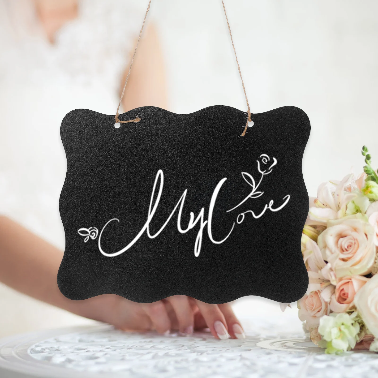 

2pcs Mini Chalkboards Wooden Hanging Message Boards For Home Office Coffee Shop Display Sign Blackboard Pendant Craft Wooden