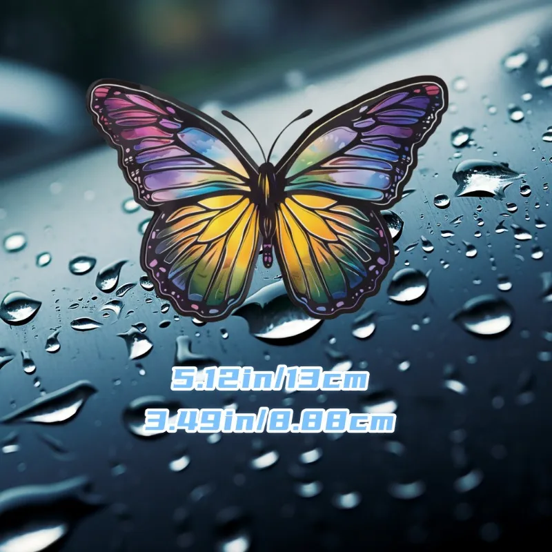 1PC Funny Butterfly Motorcycle Sticker for Motorbike Fuel Tank Fairing Helmet Decoration Car Body Waterproof Animal Vinyl Decals