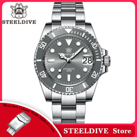 SD1953 Gray Dial Stainless Steel NH35 Watch Steeldive 40.5mm STEELDIVE Brand Sapphire Glass Men Diver Watches reloj hombre
