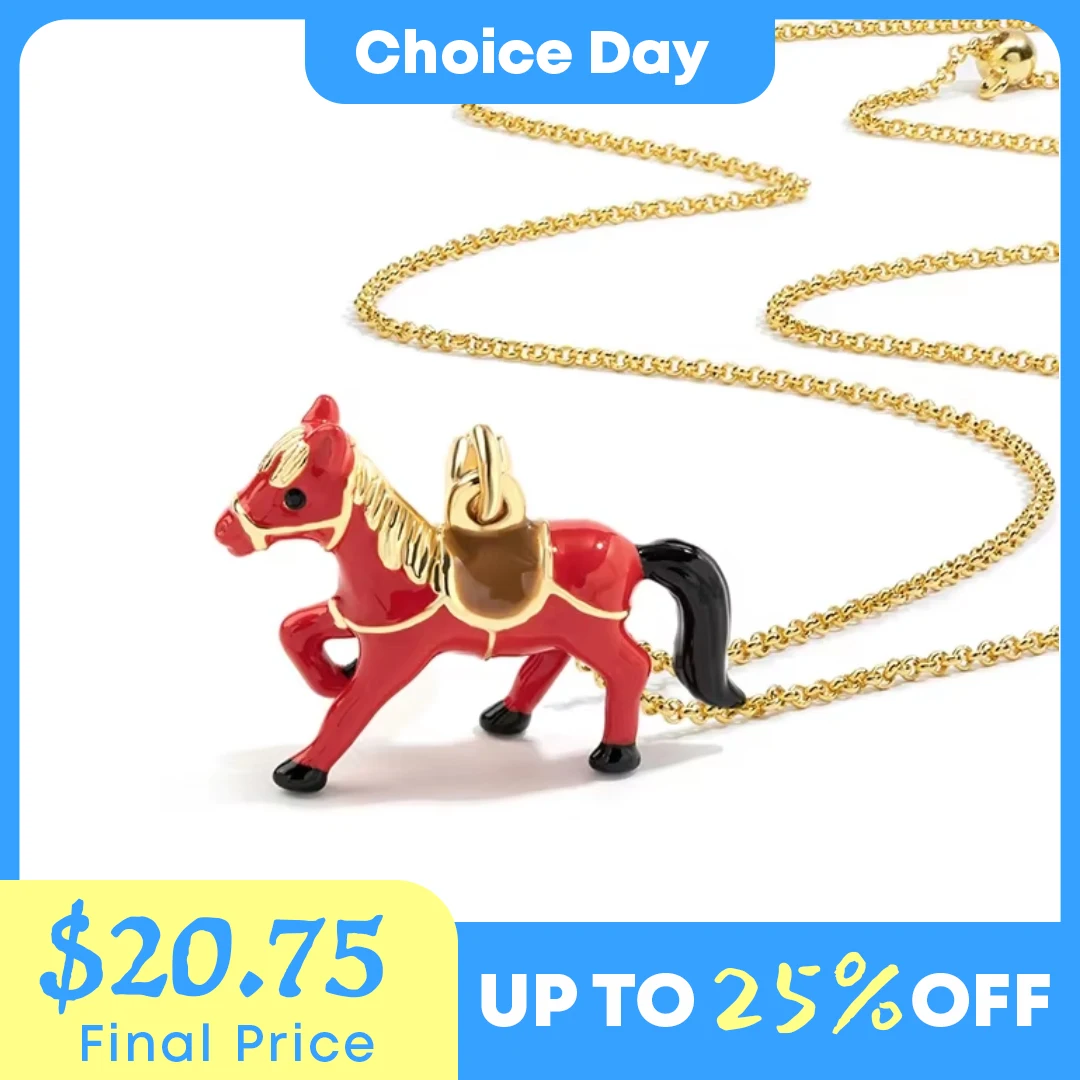 

Кулон-подвеска «Красный виноградный конь» с эмалью, цепочка для свитера, брелок, изящный модный аксессуар для друзей, трендовые подарки 2026 года