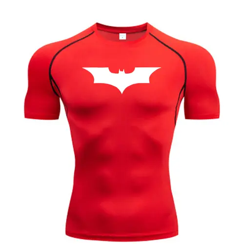 Bat Printed Men's Tight T-Shirt Running Compression Compression T Shirt Gym Fitness Jogging Short Sleeve Male Casual Shirt Tops - Image 10