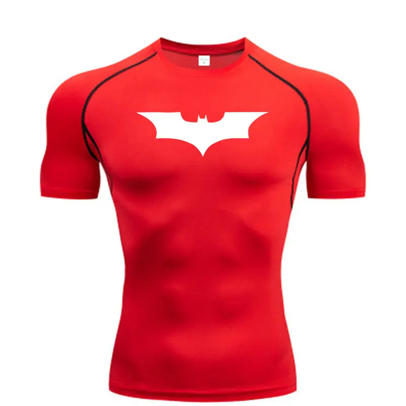 Bat Printed Men's Tight T-Shirt Running Compression Compression T Shirt Gym Fitness Jogging Short Sleeve Male Casual Shirt Tops - Image 10