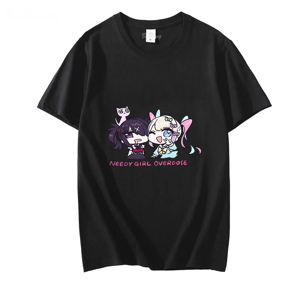 NEEDY GIRL OVERDOSE Tshirt 100% bawełniana koszula Kawaii ubrania Anime dziewczyny graficzne t-shirty letnie t-shirty na co dzień z krótkim rękawem