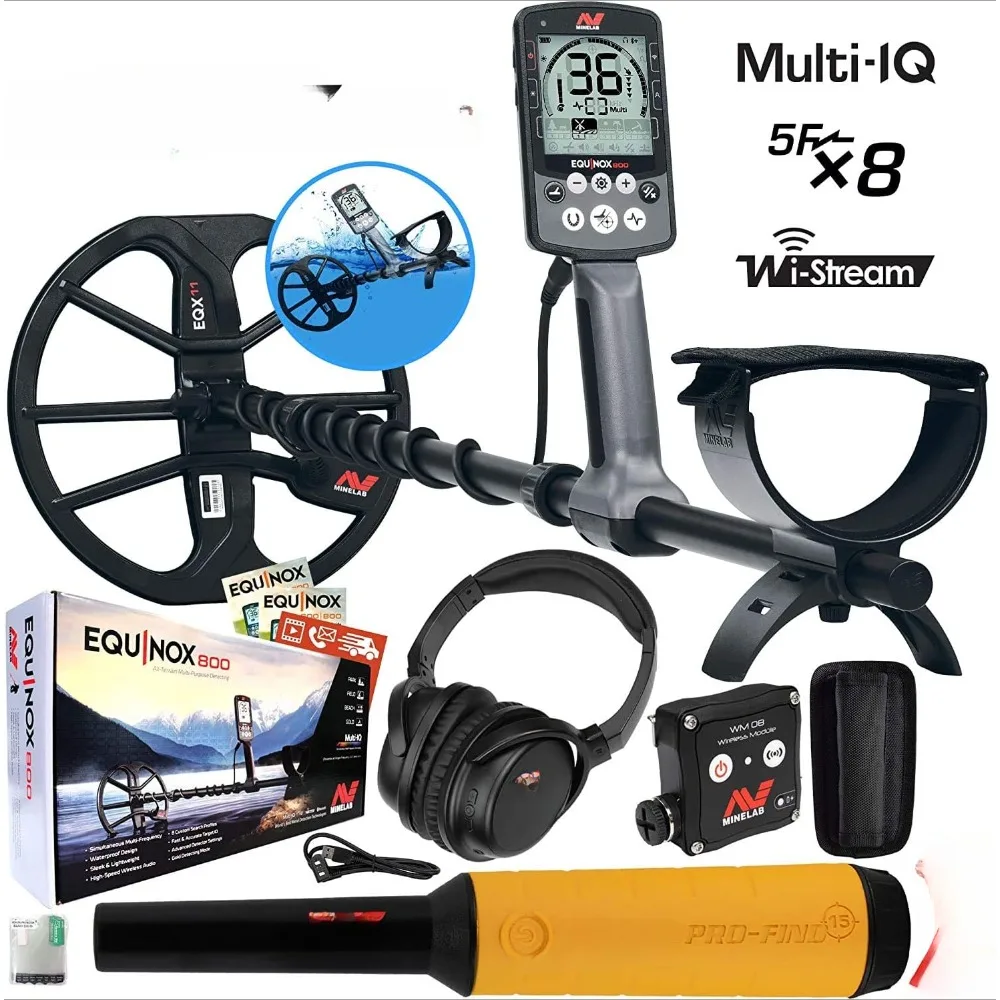 Equinox 800 Multi-IQ Underwater Metal Detector & Pro-Find 15 Pinpointer, Metal Detector