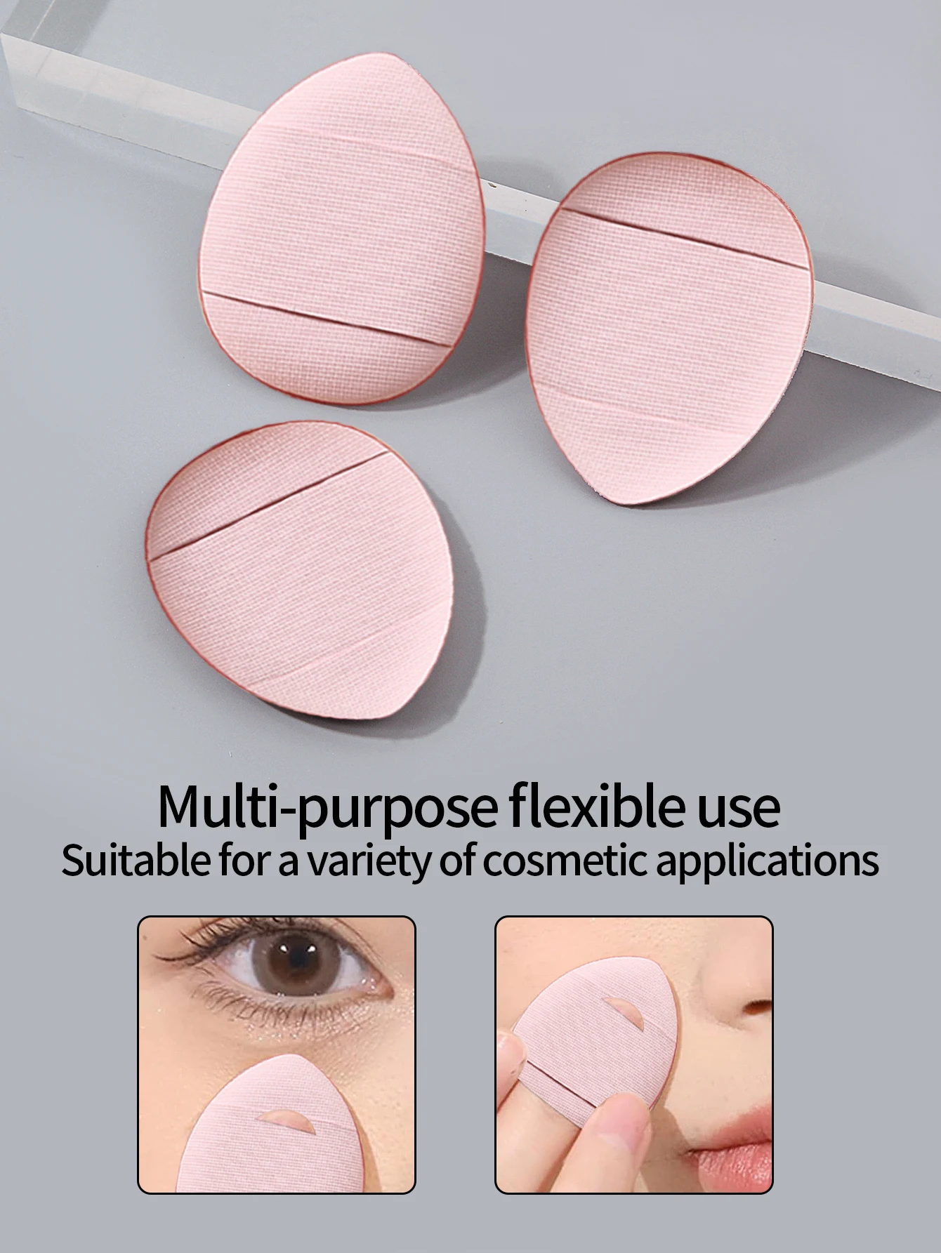 Makeup Brush Cushion Puff Set Pink Kabuki Foundation Powder Concealer Eyeshadow Eyebrow Brushes Mini Triangle Puff