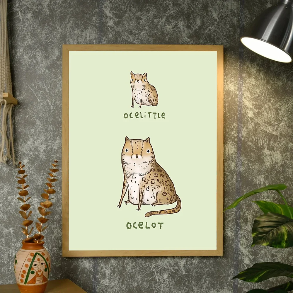 غير المؤطرة لطيف البوبكات قماش جدار الفن البرية الحيوان صورة ديكور غرفة المعيشة المنزلي ديكور غرفة نوم هدية #4