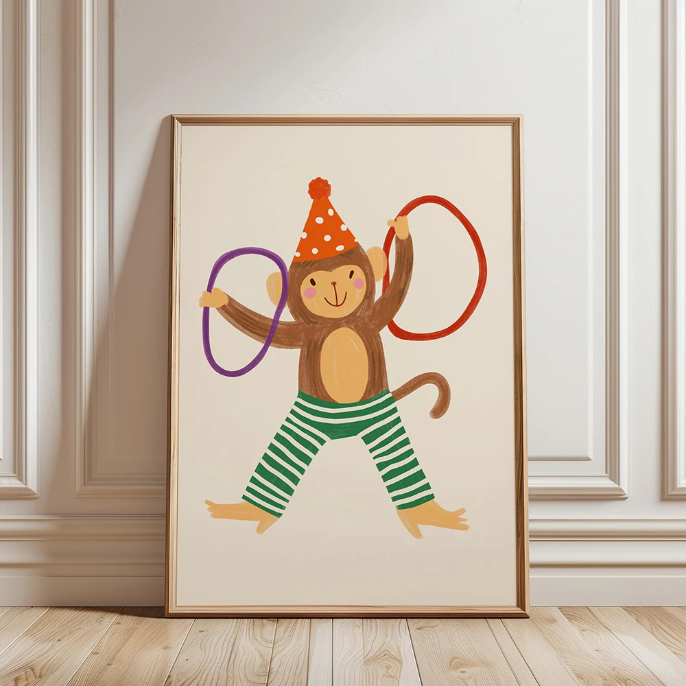 Circo Scimmia Arte della paret - Kids Educational Poster recensione e prezzo
