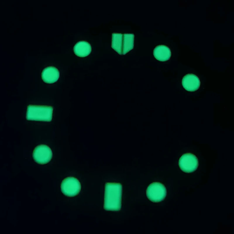 28.5mm C3 Green Luminous Hollow Out Watch Dials Fit Seiko NH36 7S26 7002 Movement SKX007 SKX009 Turtle Tuna Canned Watch Case