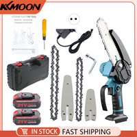 Mini Chainsaw 4 Inch 6 Inch Portable Chainsaw with Security Lock 2 Chains 21V Rechargeable Battery Operated Electric Chainsaw