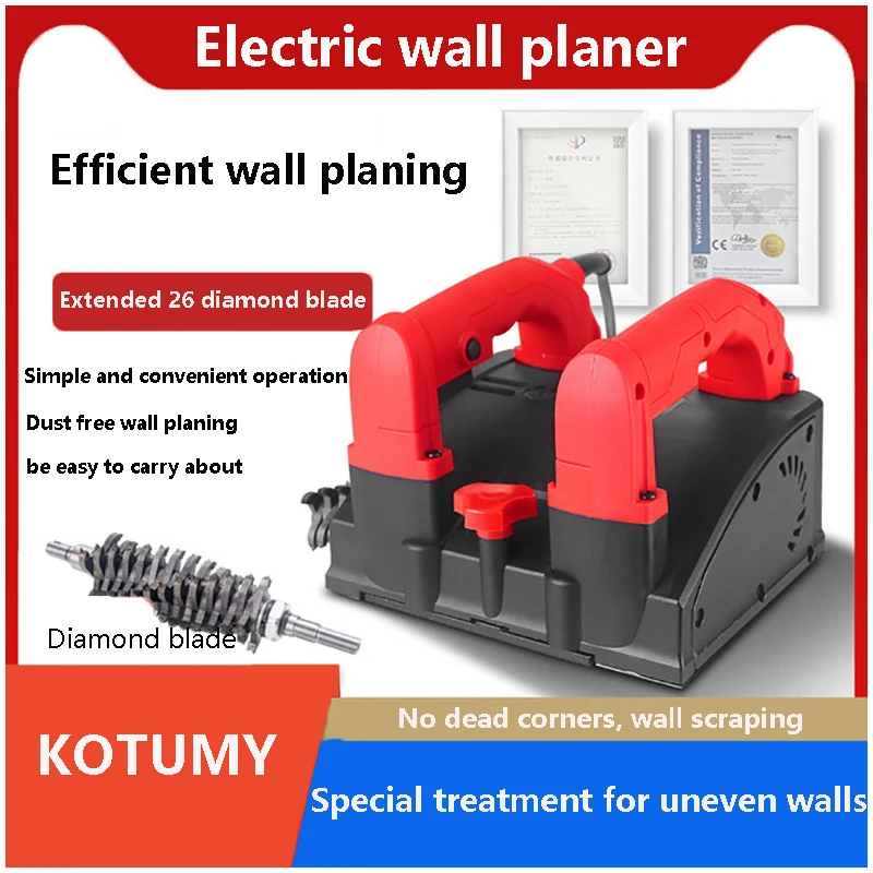 Wall Planer 1180W Wall Shovel Renovation Plane Rough Planer Old Wall Refurbishment Dust-Free Wall Planer