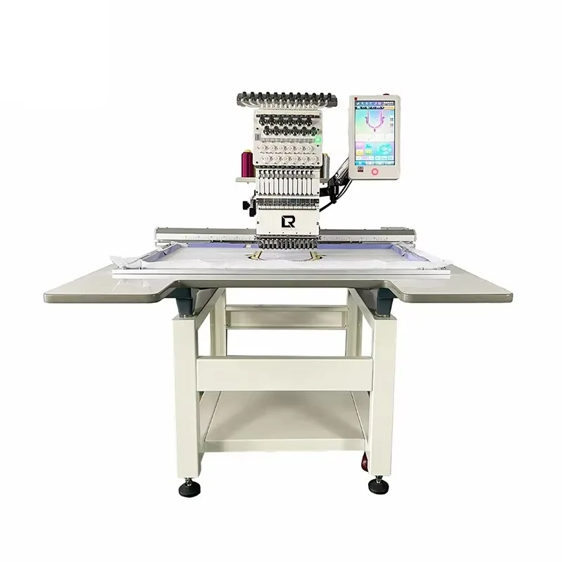 Automatic Computerized Embroidery Machine Single Head 12 Needles Garment Hat Domestic Towel Quilt Embroidery Machine