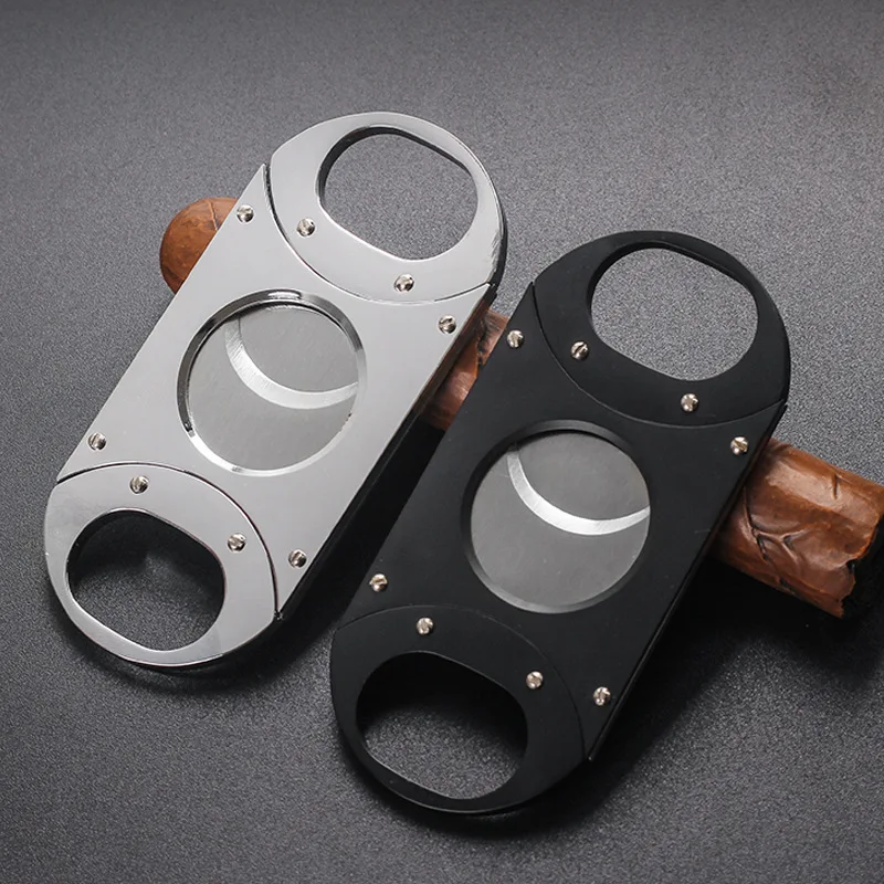 25mm Large Ring Gauge Cigar Cutter Stainless Steel Double Sharp Cigar Cutting Tool Smoking Accessories view 6