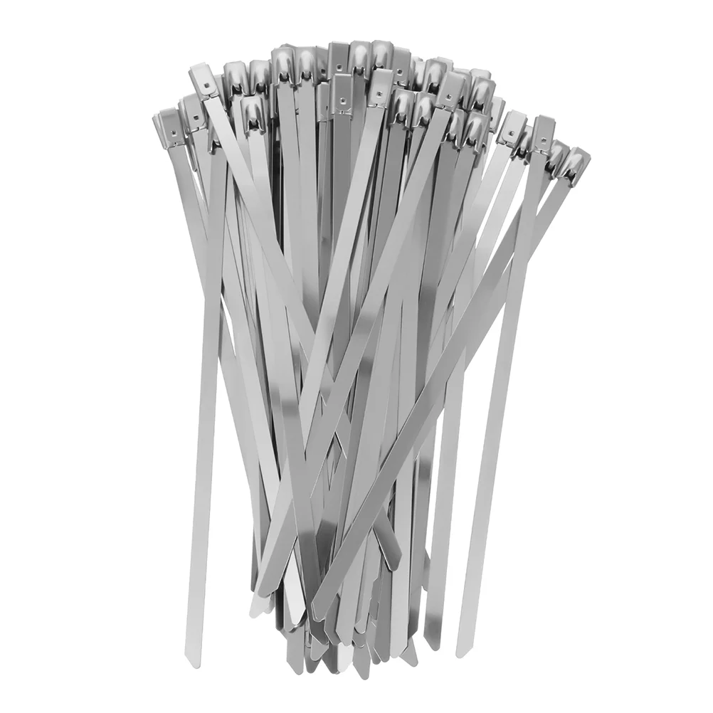 100pcs Stainless Steel Cable Ties Heavy Duty Wire Management Outdoor Fence Tool Zip Ties Reusable Self Locking equipment