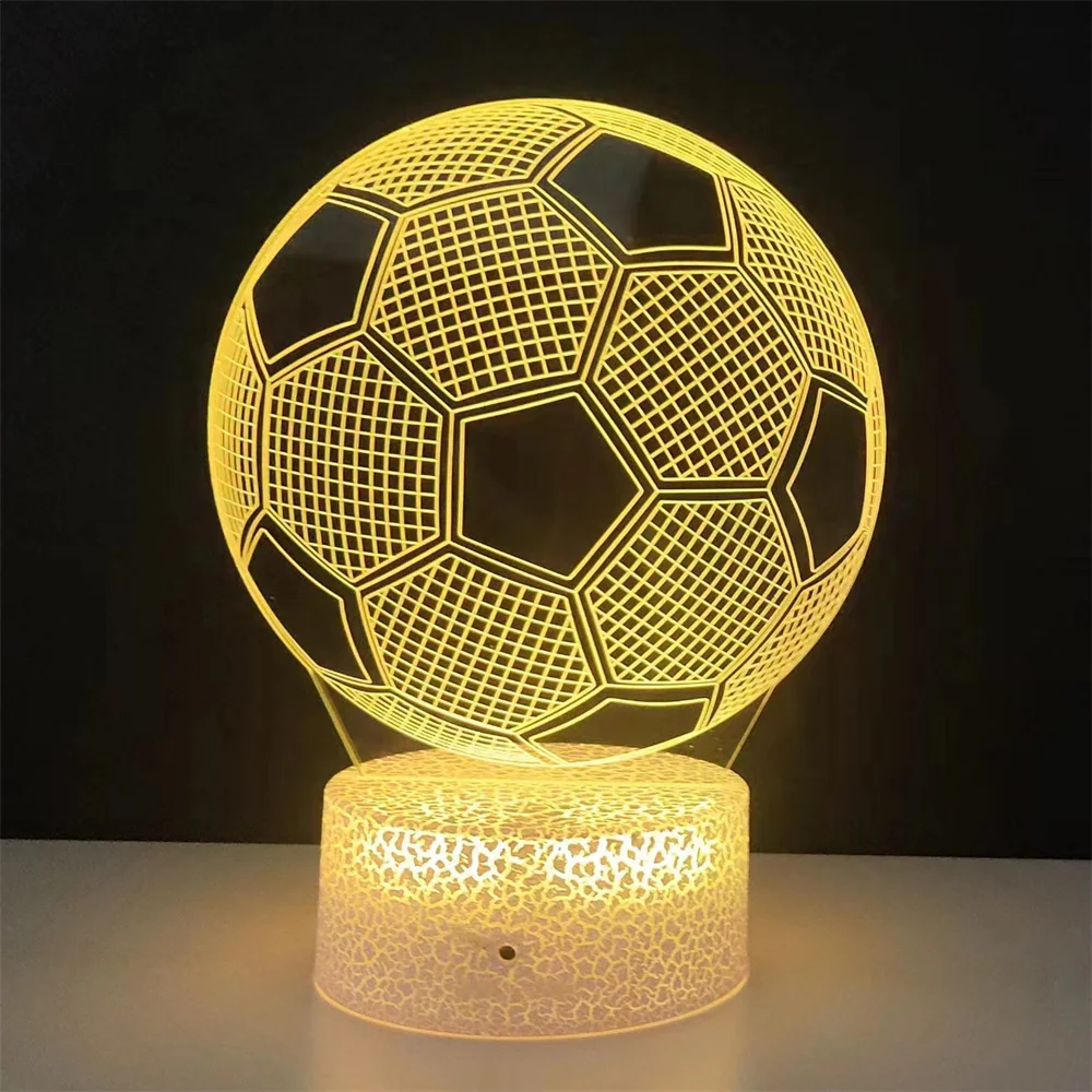 3d Illusion Child Night Light Football Ball Touch Sensor Remote Nightlight for Kids Bedroom Decoration Soccer Table Lamp Gift