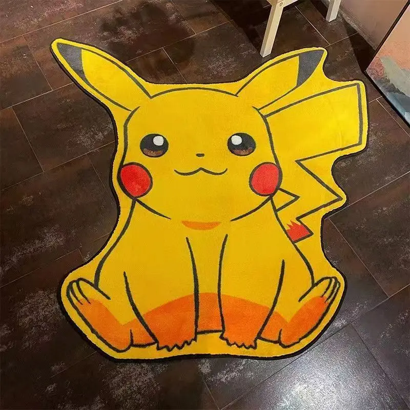 80cm Pokemon Pikachu Snorlax Faux Cashmere Mat Bath Mat Non Slip Cartoon Gengar Cushion Absorbent Carpets Living Room Bathroom