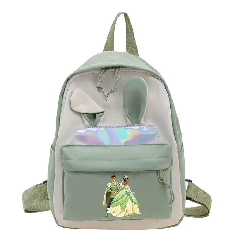 Mochila con orejas de conejo de la princesa y la rana para niñas y niños, mochilas escolares para libros, mochilas de viaje para estudiantes, guardería