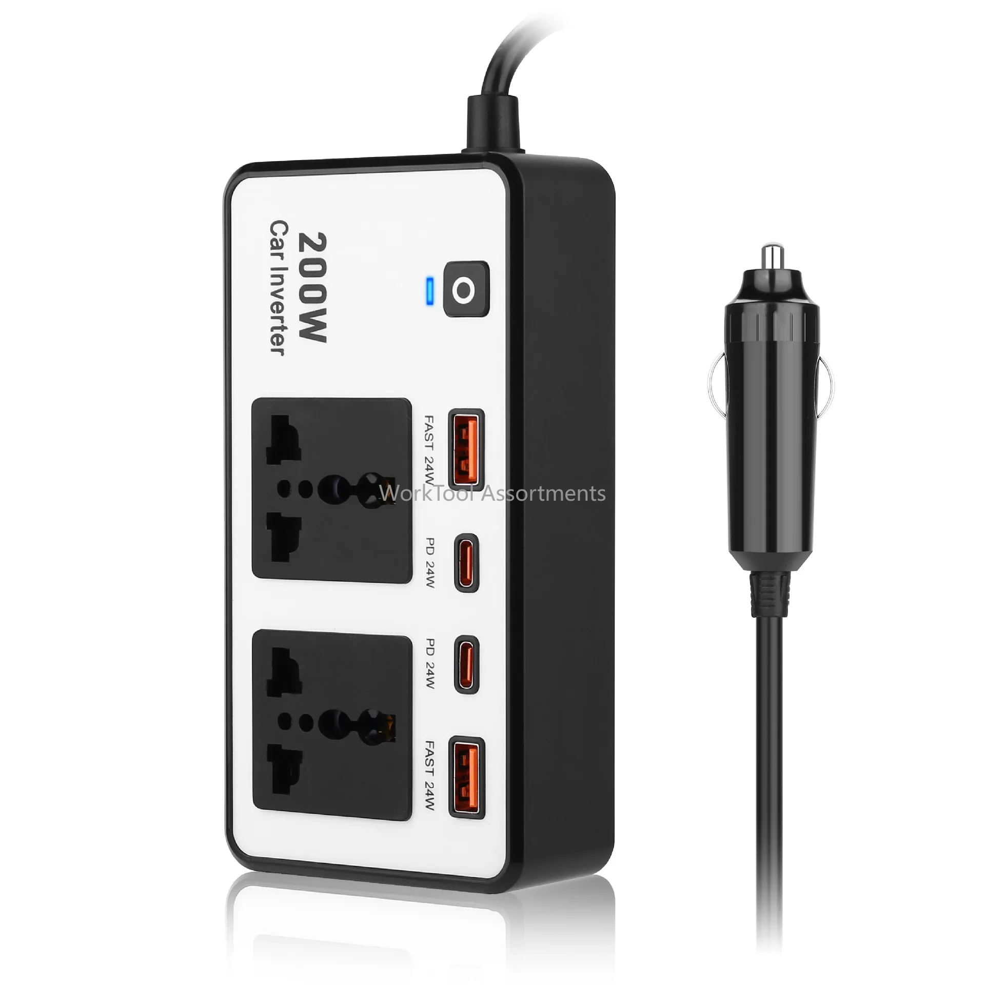 Cross-border car inverter plug-in universal standard inverter to 220v fast charging Pd port car inverter 12v