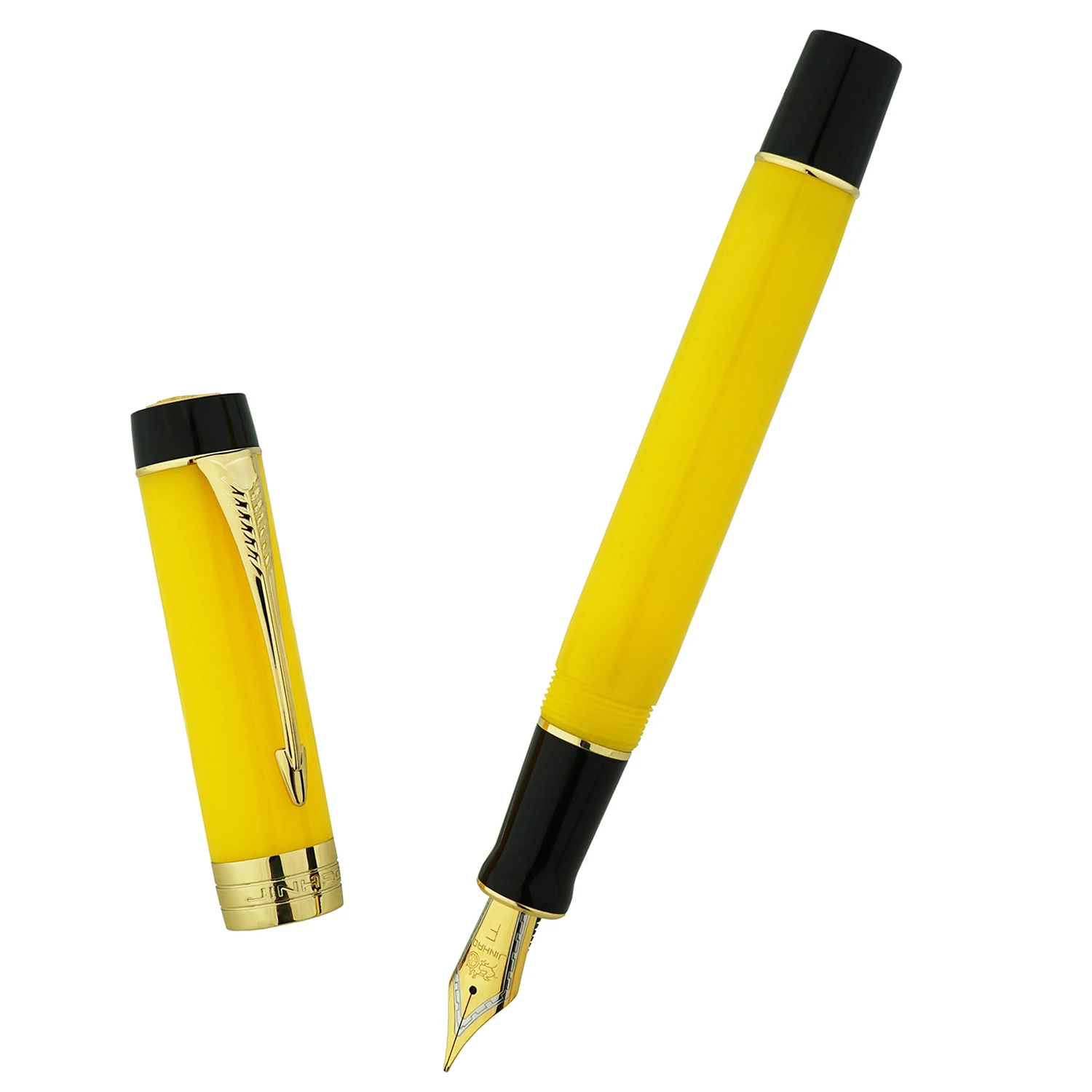 

Jinhao 100 Centennial Resin Fountain Pen Yellow Arrow Clip Iridium EF/F/M/Bent Nib with Converter Office Ink Pen for Business