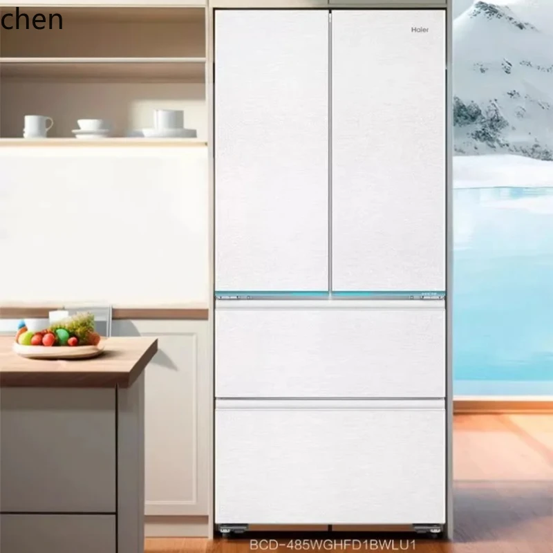 

LXC refrigerator French multi-door four-door household ultra-thin zero embedded first-class energy efficiency camellia