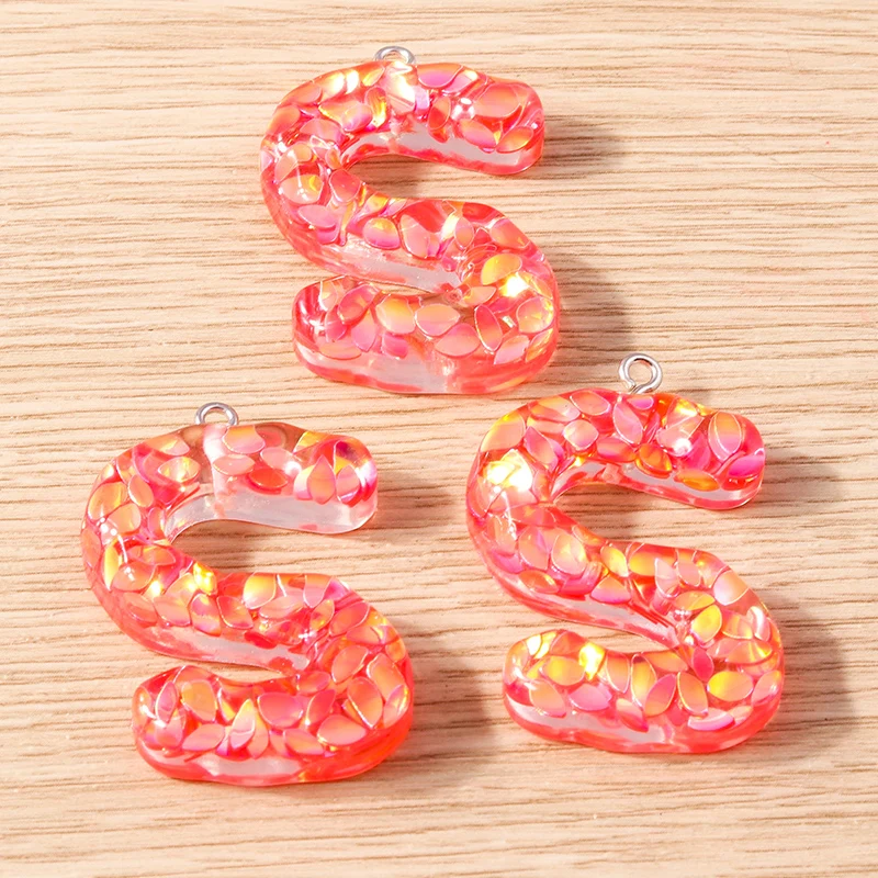 5 Stück Harz-Buchstabenanhänger in Bonbonfarben, 26 Buchstaben von A bis Z, zum Basteln von Schmuck, Ohrringen, Anhängern, Halsketten, Armbändern, für DIY-Projekte und als Geschenk. – Detail 22