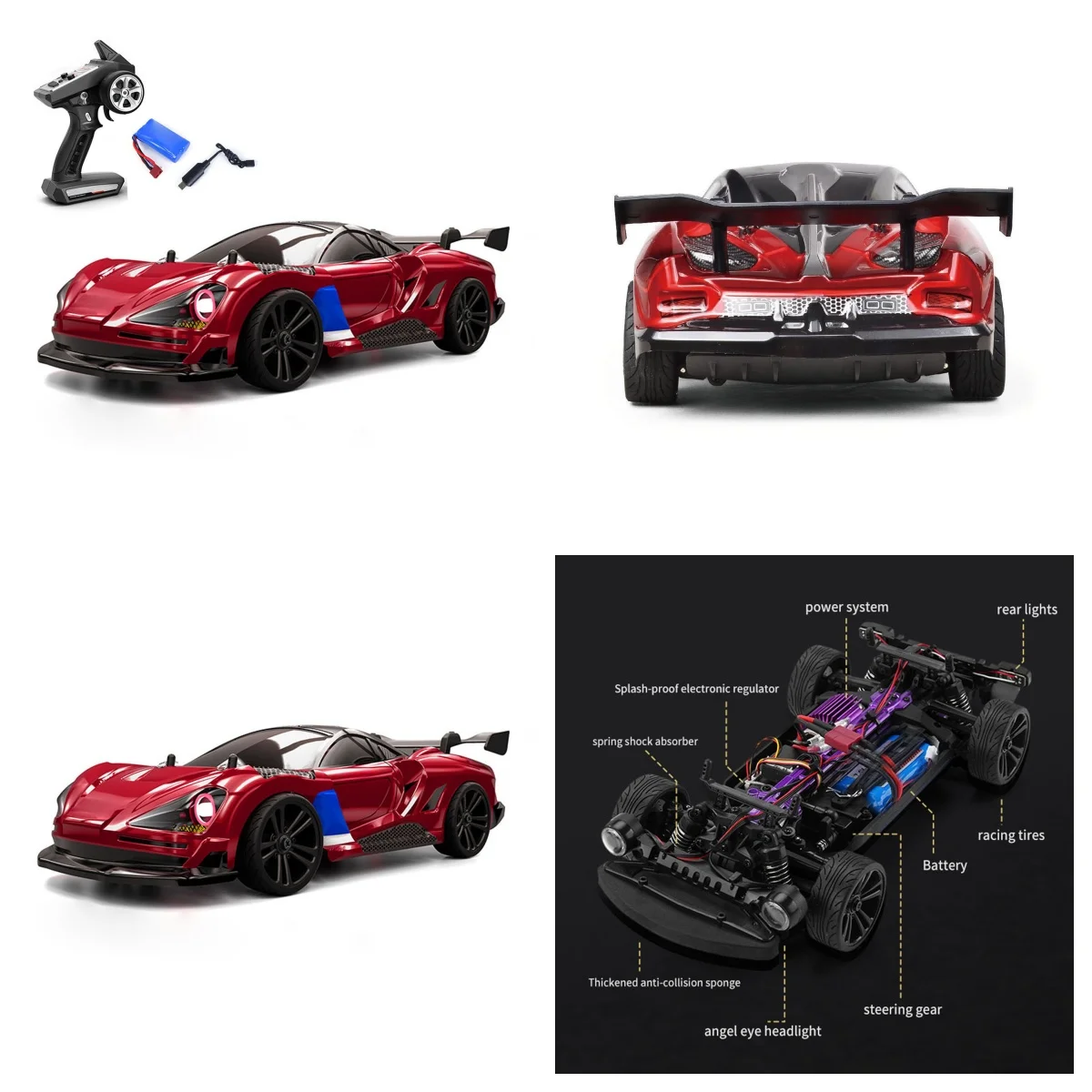

1/16 SCY 16301 4WD PVC RC Drift Car Sports Tires 50mm Wheels 7 Modes Light System Vehicle Model for Night Racing Fans