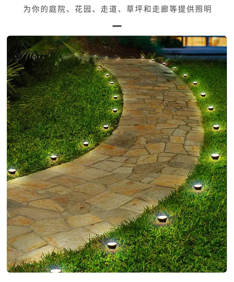 European Solar Garden Light, Household Outdoor Waterproof Garden Lawn Light, Simple Layout ABS One To Ten Aisle Light