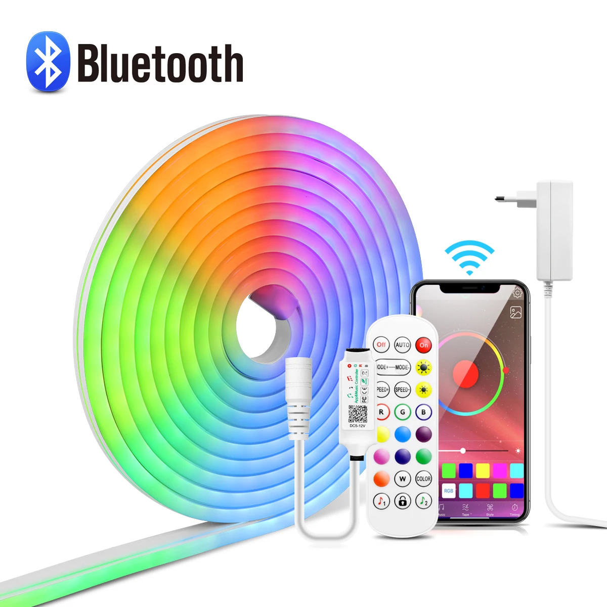 Multifunction LED Strip Neon Lights Bluetooth Control RGB Neon Sign Lighting Tape For Outdoor Garden Living Room Decoration Lamp