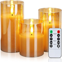 LED Lights for Home Electronic Candle LED Candle Decoration LED Glass Candle Full Set Remote Control Timer for Christmas Wedding