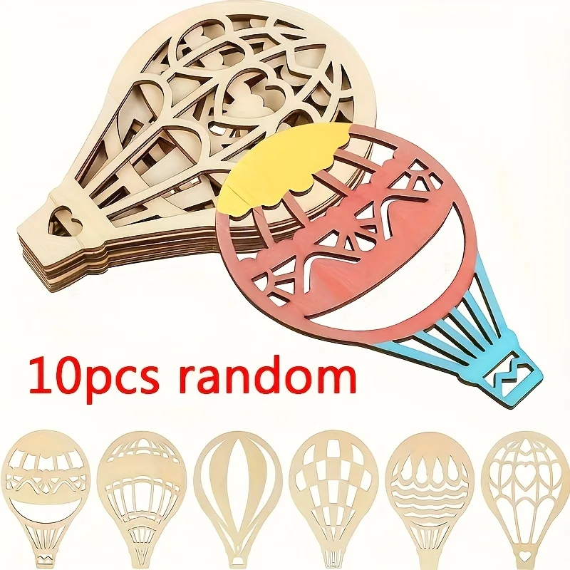 10 Stück Luftballonausschnitte aus Holz, Luftballon, hängende Ornamente, DIY Luftballon, Basteln, Geschenkanhänger für Zuhause, Party, Dekoration
